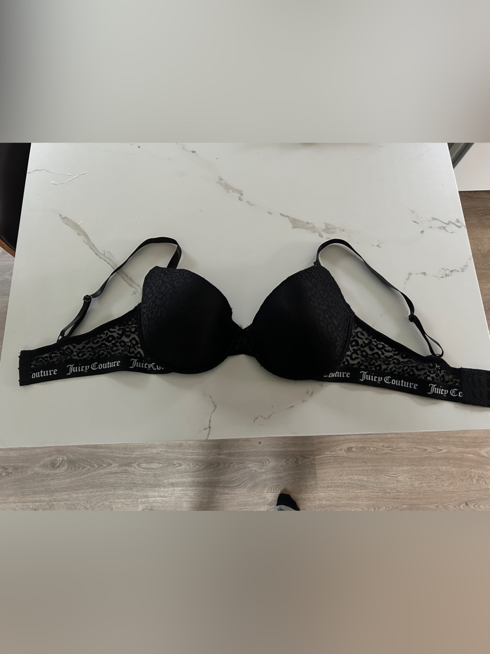 Juicy Couture Black Lace Underwire Push-Up Bra